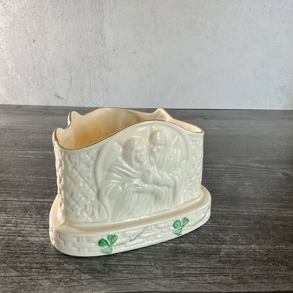 Belleek nativity candle holder